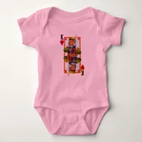 Teddy Bear King of Hearts Baby Bodysuit