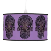 Filigree Skull in Shades of Purple Ceiling Lamp