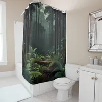 Jungle forest of green Shower Curtain Design