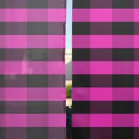 Bright Pink Buffalo Check Rustic Plaid Patterned Blackout Curtains