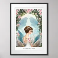 Dreamy Vintage Inspired Rose Fairy  Framed Art