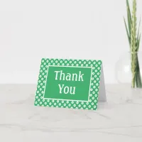 Simple Bright Green Polka-Dotted Thank You Card