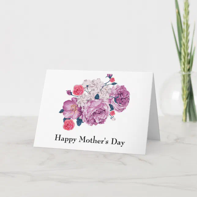 Beautiful Watercolor Flower Happy Mother's Day Card