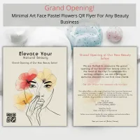 Grand Opening Minimal  Flowers Beauty Brochure Flyer