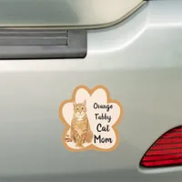 Ginger Orange and White Cat Personalized Car Magnet