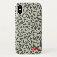 Chic Vintage Tropical Blues | Abstract Floral iPhone XS Case