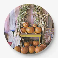 Halloween Pumpkins Display Party Paper Plates