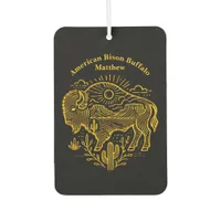 Gold Buffalo Grazing Under The Sun Near Mountains Air Freshener