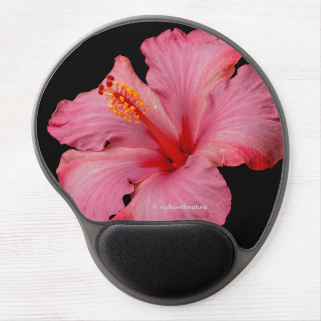 Closeup of a Beautiful Pink Hibiscus Gel Mouse Pad