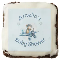 Sweet Little Boy on the Way Baby Shower Brownie