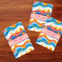 Abstract Ocean Beach Theme Waves Fish Sun Jumbo Poker Cards