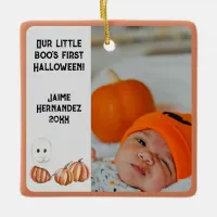 Little Boo's First Halloween Cute Photo  Ceramic Ornament