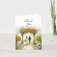 Sunflower Country Wedding Thank You Card