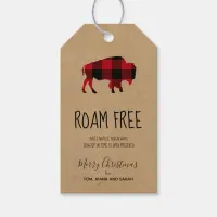 Roam Free Buffalo Black and Red Plaid/Kraft ID602 Gift Tags