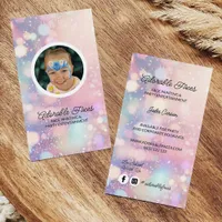 Cute Modern Glitter Face Painter Photo Business Card