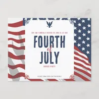 Star-Spangled Independence Day 4th of July Invitation Postcard