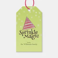 Festive Minimal Christmas Elf Hat Pink Red Stripes Gift Tags