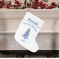 Blue My First Christmas Pagoda  Large Christmas Stocking