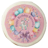 Cute Colorful Watercolor Unicorn Birthday Sugar Cookie