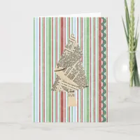 Mixed Media Christmas Trees Holiday Card