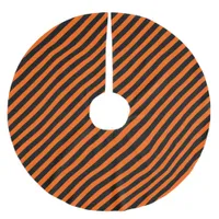 Halloween Pumpkin Orange and Black  Brushed Polyester Tree Skirt