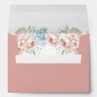 Elegant Boho Summer Spring Blush Floral Wedding Envelope