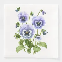 Purple Pansies Paper Dinner Napkins