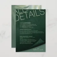 Shadow Leaf Wedding Details Green ID947 Enclosure Card