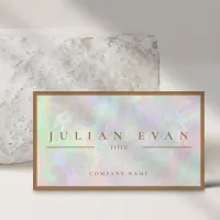 Elegant Pastel Holographic Beauty Business Card