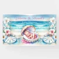 Coastal Girl's Baby Shower Personalized Banner