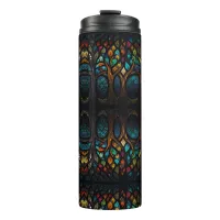 Tree of Life Mosaic Coloured leaves Stained Glass  Thermal Tumbler