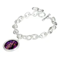 Purple leaves, fractal art, cool  bracelet