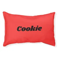 Bright Red Neon Style Modern Personalized Name Dog Pet Bed