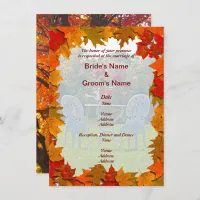 Autumn Leaves with Meadow of Love Wedding Invitation