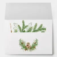 Watercolor Owl Christmas Envelope