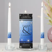 Elegant 67th Star Sapphire Wedding Anniversary Unity Candle Set