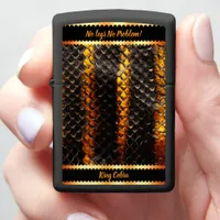 Shed snake skins' intricate patterns in light zippo lighter