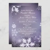 Snowflakes Purple Winter Bridal shower invite