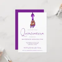 Elegant Royal Purple Lux High Heels Quinceañera Invitation