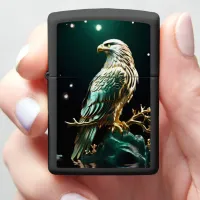 Golden Eagle Perches Zippo Lighter