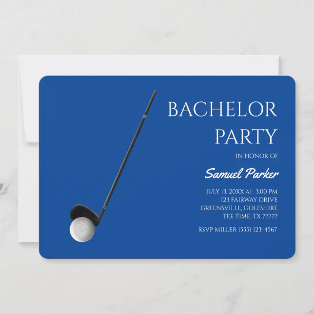 Golf Bachelor Party - Golfing trip Classic Minimal Invitation