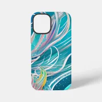 Blue Coral Beachy Abstract Art iPhone 12 Mini Case