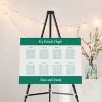 Emerald White 8 Table Seating Chart Foam Board