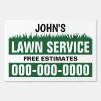 12" x 18" Green Lawn Service Double Sided Yard Sign