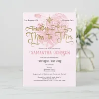 Miss to Mrs Pink ♥ Heart Map Travel Bridal Shower Invitation