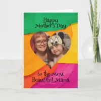 Personalized Heart Photo and Message for Mom Card