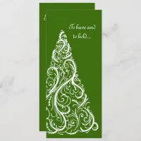 Green Christmas Tree Winter Wedding Program