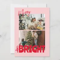 Modern bright christmas cards merry and bright