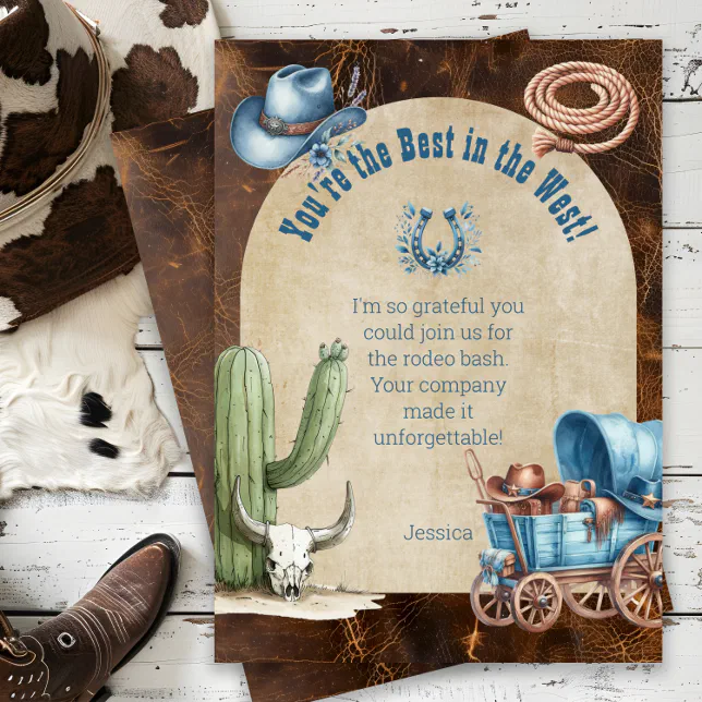 Wild West Party Thank You Card