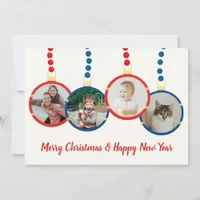 Vintage Christmas ornaments photo Holiday Card